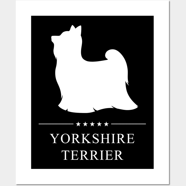 Yorkshire Terrier Dog White Silhouette Wall Art by millersye